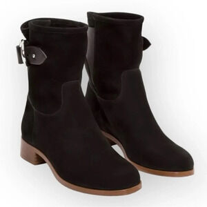 Frye Ricki Ring Fold Black Soft Leather Bootie 6.5